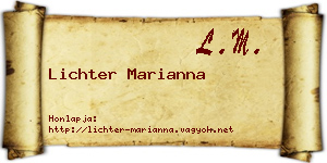 Lichter Marianna névjegykártya